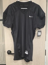 New NIKE Football Jersey Boy's XXL Solid Black White Swoosh