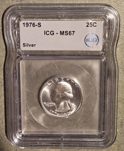 1976 S - Bicentennial Washington Quarter Silver - ICG MS67