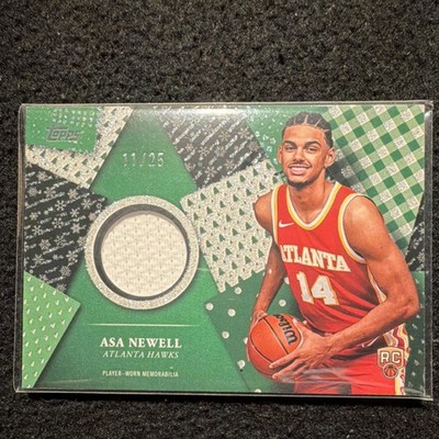 2025 Topps Holiday Mega Asa Newell Rookie Relic Atlanta Hawks HR-19 /25