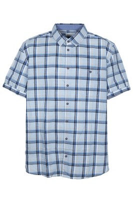 Tom Tailor Plus Kurzarmhemd Karohemd Baumwolle Herren Kent Kragen Regular Fit