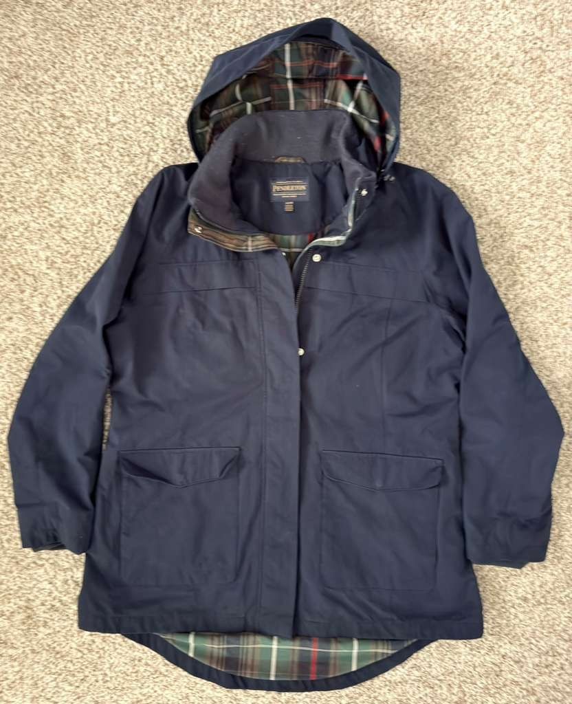 Pendleton Waterproof Rain Jacket - Navy Blue w/ P… - image 4