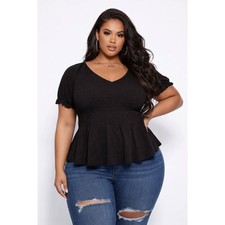 Torrid Cotton Modal Slub Smocked Short Sleeve Babydoll Size 4X NWT