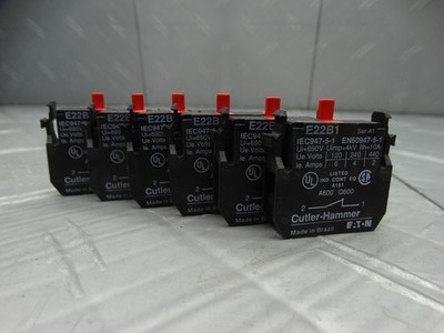 Cutler-Hammer 10A 600V 1NC Contact Block E22B1 (Lot of 6)