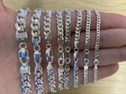 Mens Real Solid 925 Sterling Silver Miami Cuban Tight Link Curb Boys Chain Italy