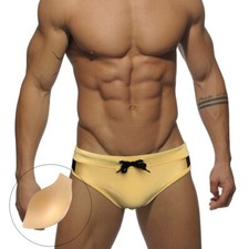 Men's Low-rise Swimming Trunks Solid Color Elastic Quick Dry Casual Bathing Suit