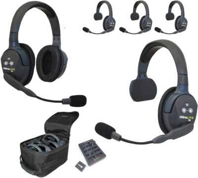 EARTEC UL541 5-Person Full Duplex Wireless Intercom with 4 Ultralite Single Ear