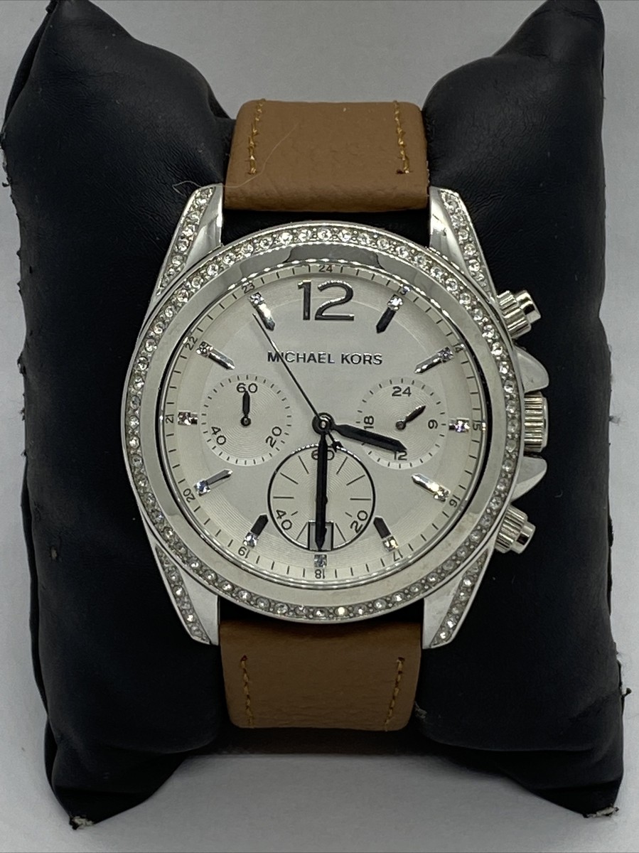 Michael Kors Pressley MK5834 Womens Brown Leather Analog 