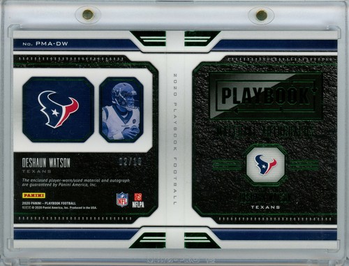 2020 Playbook DESHAUN WATSON Booklet Patch Auto #'d 02/10 Houston Texans - Picture 2 of 2