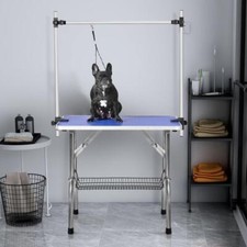 46" Large Pet Grooming Table Folding Dog Cat Table w/Arm/Noose/Mesh Tray