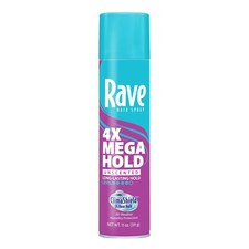 Rave 4X Mega Long-Lasting Hold Unscented Aerosol Hair Spray - 11 Oz Hairspray