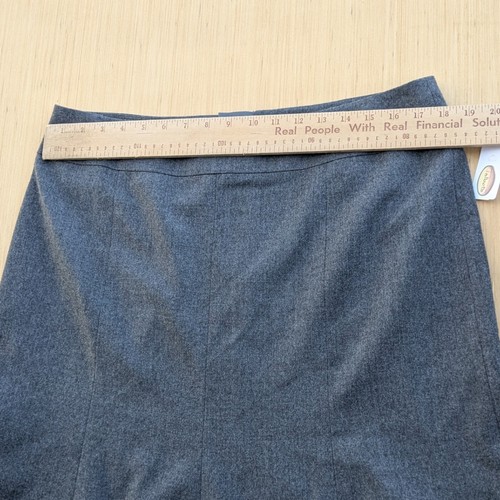 NUEVO CON ETIQUETAS Talbots Gris Lana Línea A Ajuste y Acampanado Preppy Modesta Falda Midi Para Mujer 14 - Imagen 2 de 6