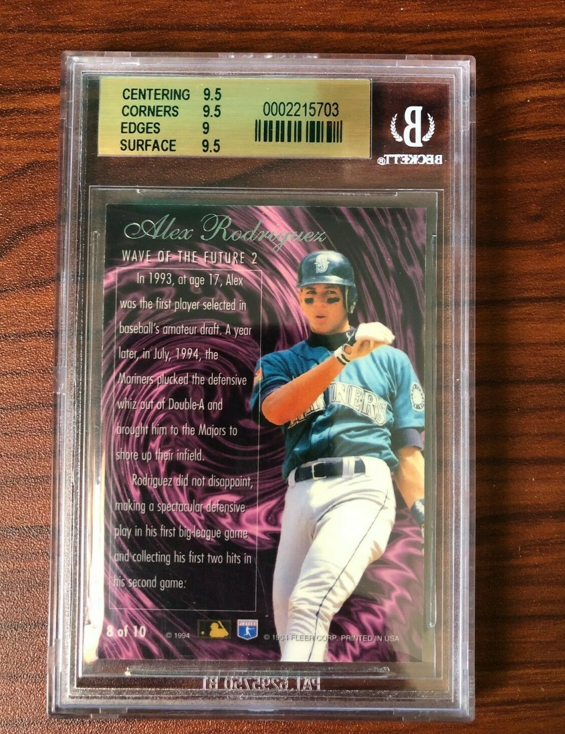 1994 Fleer Flair Wave of the Future Alex Rodriguez RC Rookie Baseball Card  grade - mckenzieross.com.au