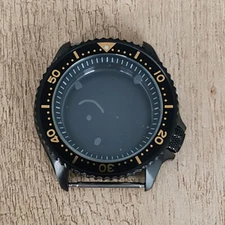 Replacement Watch Case PVD Black Stainless Steel Case Watch for NH35/36 Movement