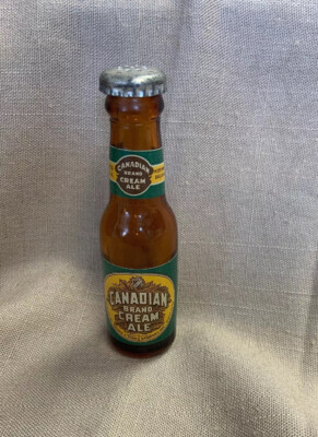 Vintage BROWN Glass Canadian Brand Cream Ale Sample Bottle Shaker Top Buffalo NY