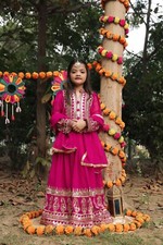 Indian Pakistani Anarkali Gown Small Girls Wedding Party Dress Suit Kids Gowns