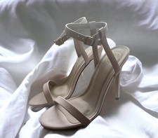 MISSGUIDED Nude Backless Barely There Heels size 5