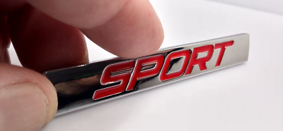 3D Sport KFZ Metall Auto Aufkleber Badge Logo Emblem Sticker Silber Rot
