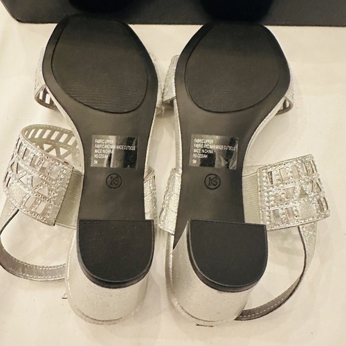 Karen Scott Women's Silver Desiah Embellished Slingback Sandals - 5 - Dance - Picture 5 of 7