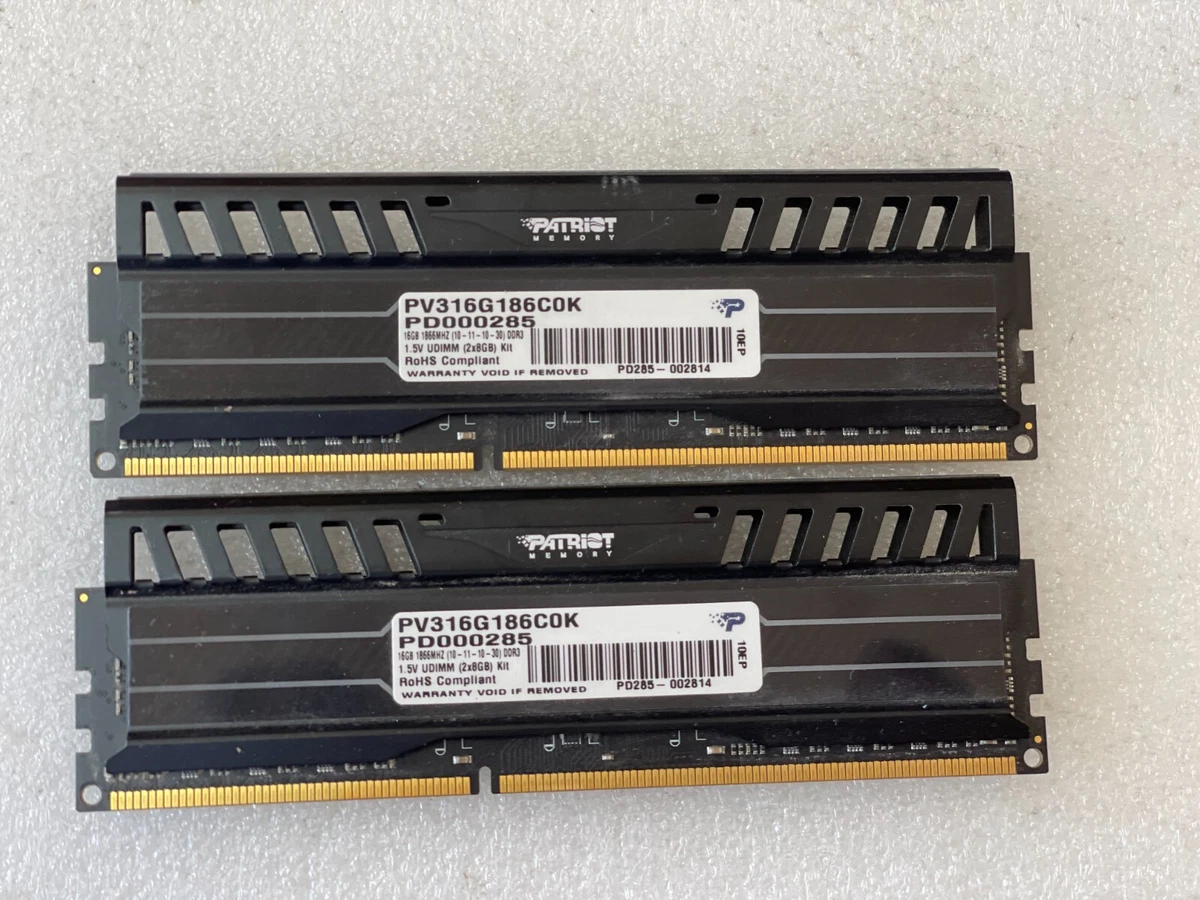Patriot 16GB 2X8GB DDR3 PC3 14900 1866MHz 240Pin NON ECC Desktop PV316G186C0K