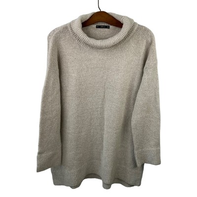 Zara Sweater Knit Wool Blend Turtleneck Pullover Long Sleeve Cozy Cream  Women M | eBay
