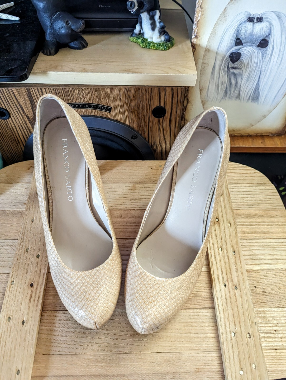 Franco Sarto L Cicero snake print closed toe beige Size 7M