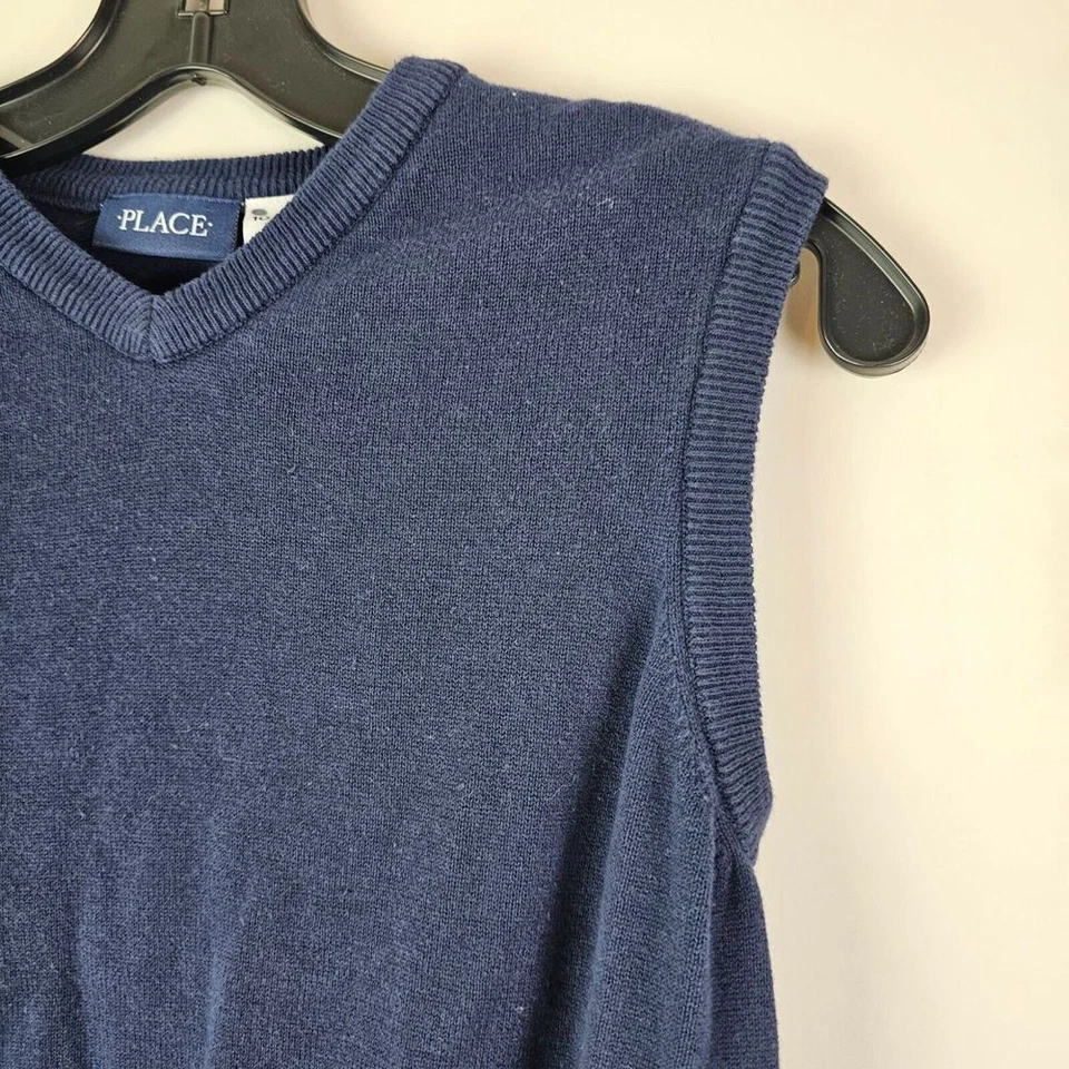 Chaleco Suéter Chaleco Azul Marino Cuello en V Talla 10/12 Uniforme Escolar Lugar Niños Foto 4 de 4