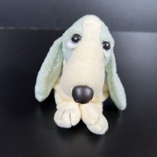 Applause Hush Puppies Bean Bag Plush BASSET HOUND Dog Blue White Stuffed Toy 5
