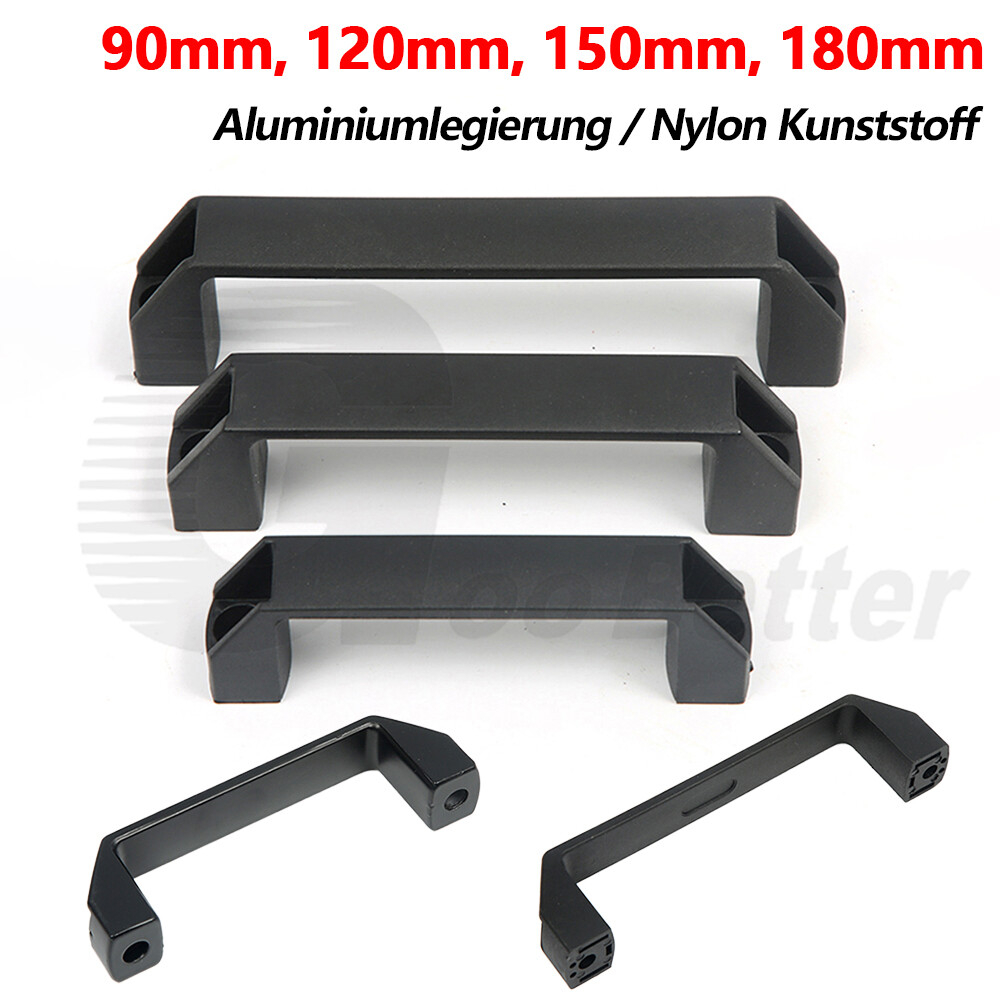 CTA Haltegriff Bügelgriff 30mm Stahlrohr, Kunststoffummantelt, Schwarz, Bohrlochabstand 300mm, L=266mm, Für Maschinen, M8 Gewinde, Inkl. Griffstücke