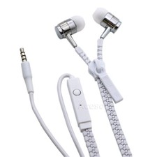 New Zipper In-Ear Stereo Earbuds Headphone Earphone Headset With Mic f Cellphone