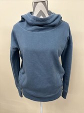 Zyia Active Cowl Neck Sweatshirt LS Blue Thumbholes Pockets Women's Sz XS Chrty