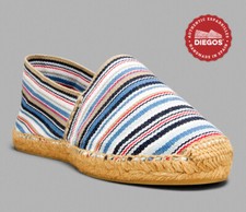 Diegos® Clásico Plano Costa Azul Rayas Alpargatas Zapatos - Para Hombre y Mujer