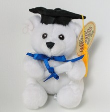 Anico Graduation Gift White Bear Sparkle with Cap Diploma 7 Inch Stuffed Animal