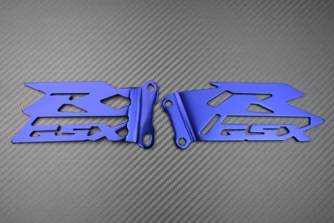 Paire de talonnettes repose-pied bleu Suzuki GSXR 750 anti-frottement