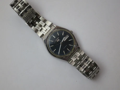 Vintage Seiko 5 Automatic Day Date Wristwatch Stainless Steel 6309 - 8940