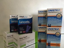 UNISTRIP Blood Glucose 200 Test Strips, 200 Alcohol Pads, 200 Lancet EXP 11/2026
