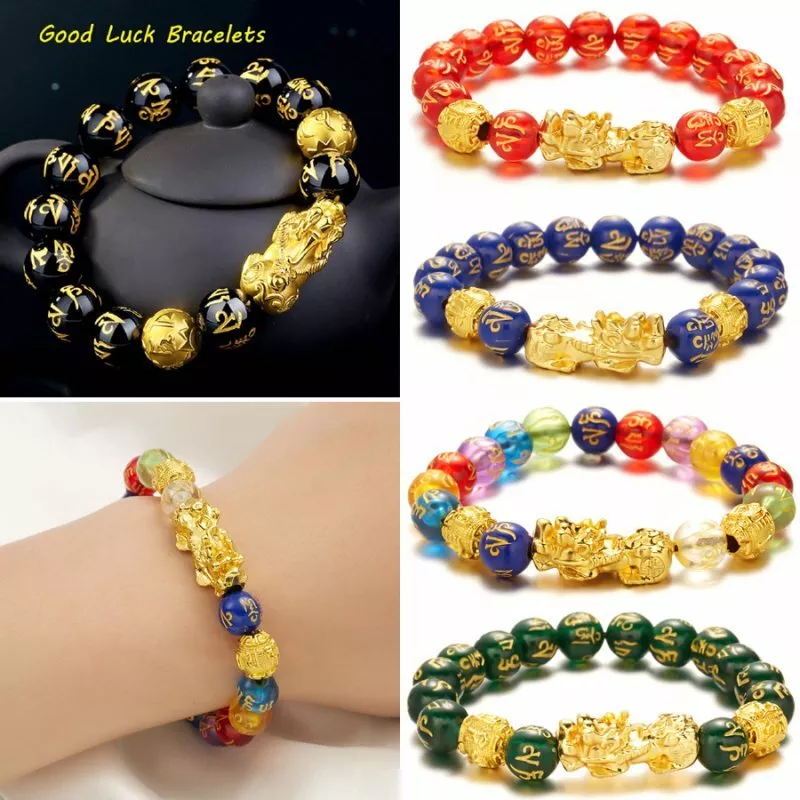 Feng Shui Color Obsidian Beads Wealth Pixiu Brave Bracelet