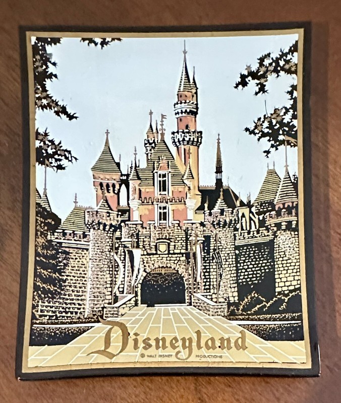 DISNEYLAND 1960’s Houze Art Smoke Glass Castle Trinket Tray Dish Ashtray MCM WDP