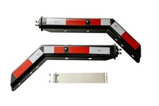 Black Angled Mud Flap Hanger with Conspicuity Tape,1-1/8" in Mounting Bolt Sp...