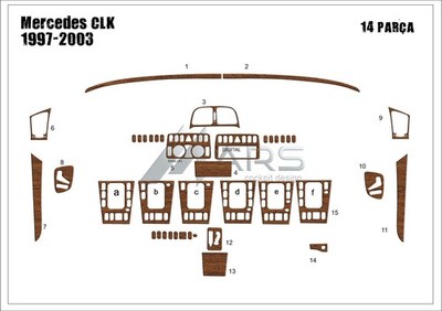 Wood Look Dash Trim Kit for Mercedes CLK 1997-2003 Auto PanelInterior Kit