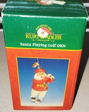 Kurt Adler Santa Playing Golf Ornament New