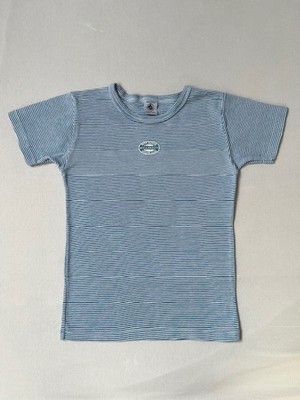 Petit Bateau Shirt hellblau geringelt, für Jungen, Gr. 8 Jahre / 128 cm
