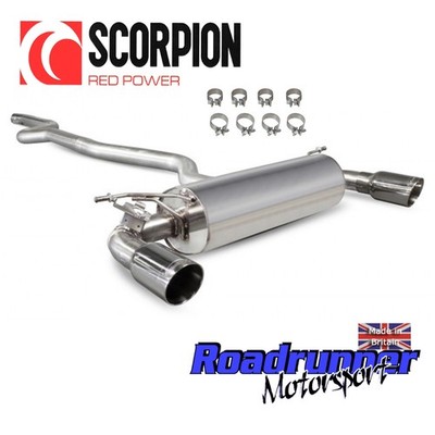 Scorpion BMW M140i Auspuff Ab-Kat-Anlage VENTIL ohne Resonanz poliert SBMS076
