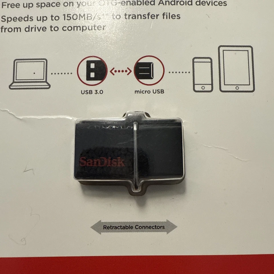 SanDisk Ultra Dual USB Drive 3.0 32GB Flash OTG Android USB-A Micro USB 150MB/s - Image 4 of 4
