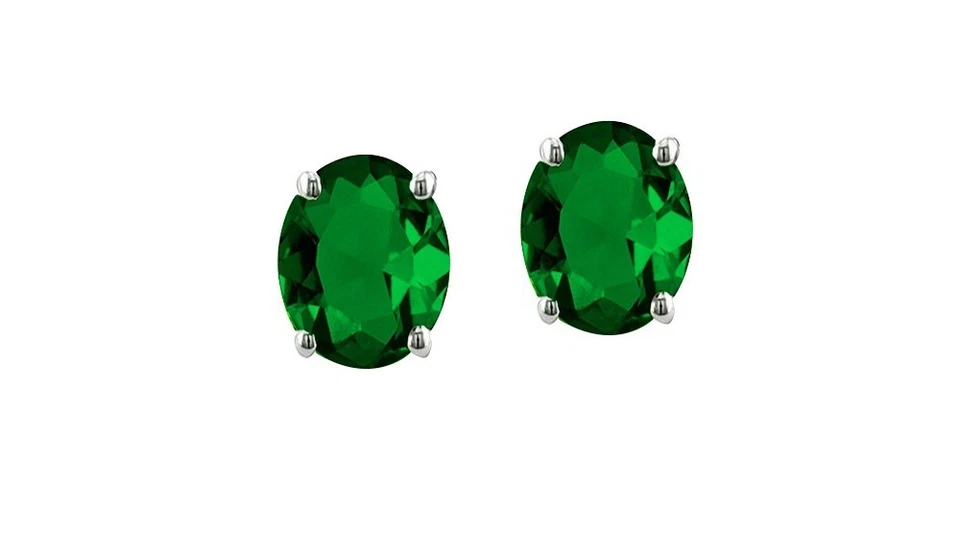 Aretes para mujer de plata de ley 925 de 7 x 5 mm con corte ovalado de circonita cúbica Foto 4 de 4