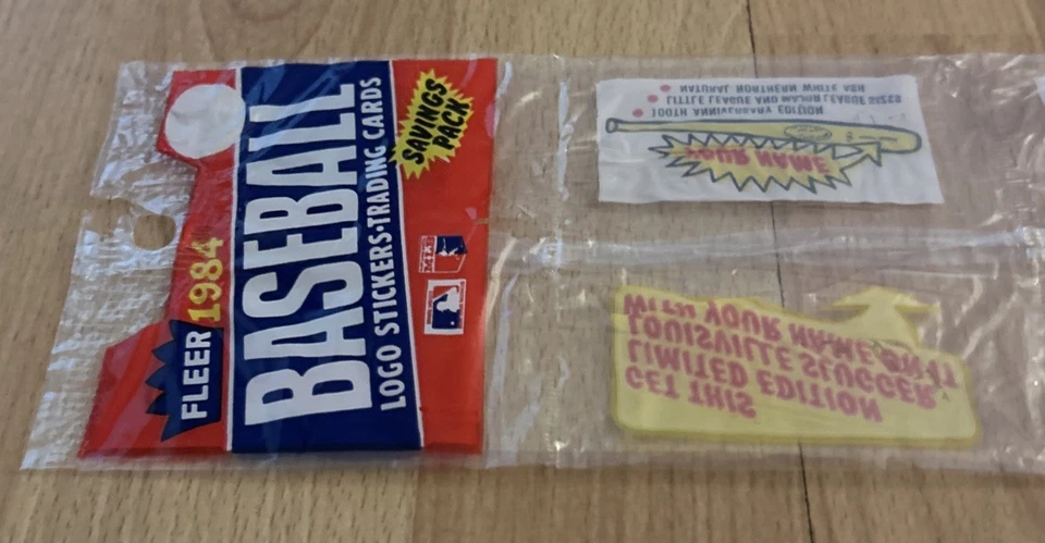 Empty 1984 Fleer Plastic Baseball Card Cellophane Rack Pack Wrapper - Image 2 of 4