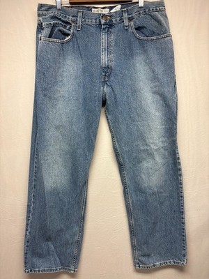 Levi's Strauss Signature Straight Jeans Mens Blue Denim Stretch Loose Fit 38x32