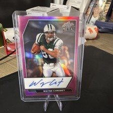 Leaf Metal On-Card Autograph Wayne Chrebet #OC-WC1 Jets Serial Numbered 4/5