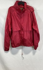 Vintage 90s Eddie Bauer Men's Red Windbreaker Jacket Full Zip Hooded XL