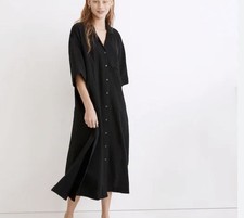 Madewell Lightestspun Cover-Up Maxi Shirtdress Gauze Short Sleeve Women’s Medium