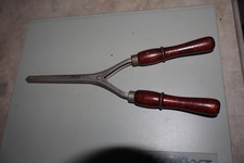 Antique Curling Iron w/ Wood Handles - Old - VGC